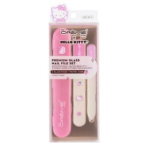 The Crème Shop x Hello Kitty Glass Nail File Set - Pink and White